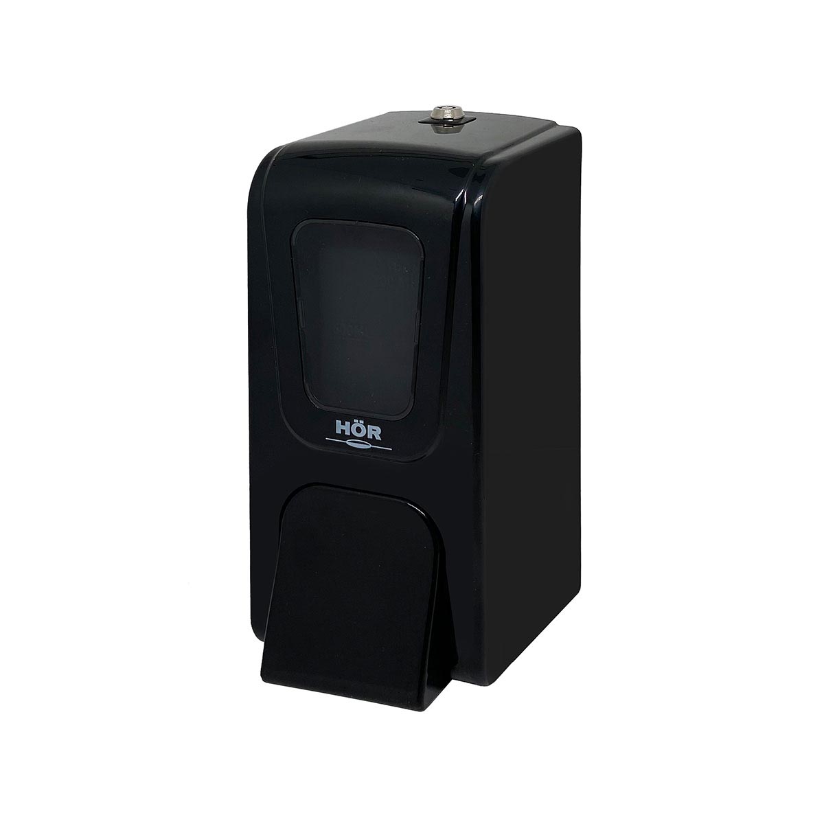 Дозатор для жидкого мыла X7 нажимной 0,7 л БИЗНЕС, корпус черный, стекла прозрачные черные, кнопка черная фото 1